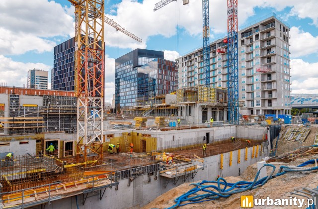 Postęp prac na budowie inwestycji Flow w Łodzi, fot. Atchicom