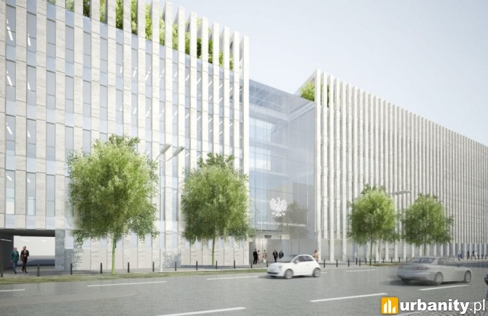 Projekt Sądu Apelacyjnego we Wrocławiu przy ulicy Zielińskiego