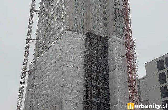 Budowa głównej wieży inwestycji Atal Sky+, fot. Atal
