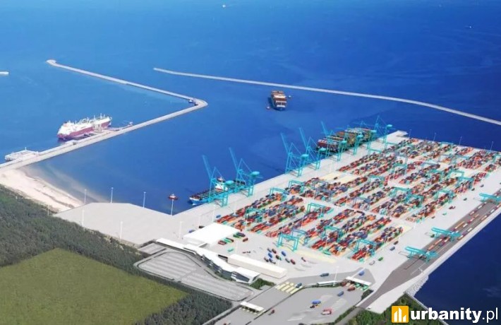 Głębokowodny Terminal Kontenerowy w Świnoujściu, projekt inwestycji, wiz. materiały inwestora