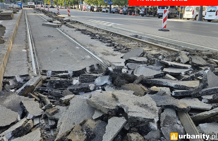 Nowa Marszałkowska - ruszyła przebudowa torowiska tramwajowego, fot. Tramwaje Warszawskie