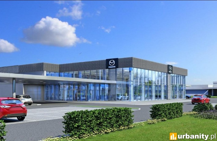 Koncepcja architektoniczna salonu Mazdy w Długołęce