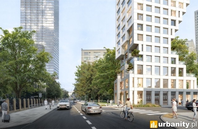 Projekt inwestycji Twarda 7 w ścisłym centrum Warszawy, wiz. materiały inwestora