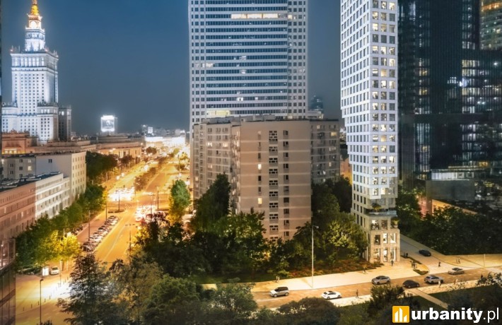 Projekt inwestycji Twarda 7 w ścisłym centrum Warszawy, wiz. materiały inwestora