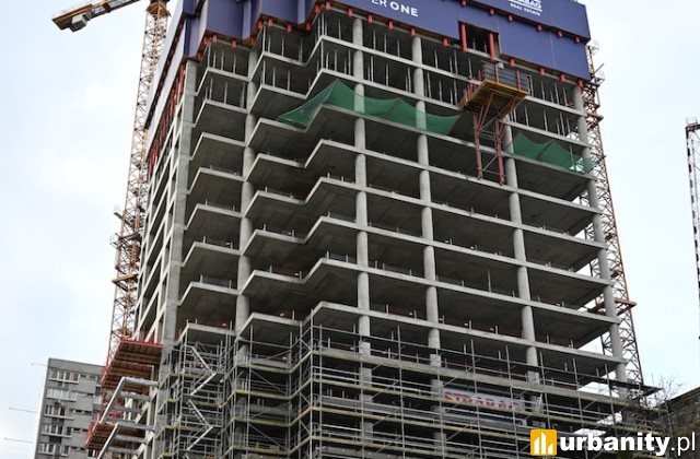 Budowa wieżowca Upper One w Warszawie, fot. materiały prasowe