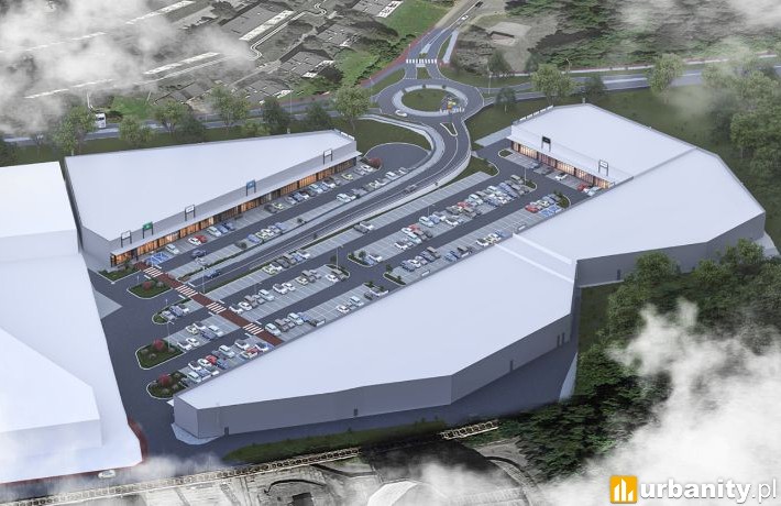 Wizualizacja parku handlowego Karuzela w Jastrzębiu Zdroju, wiz. materiały prasowe