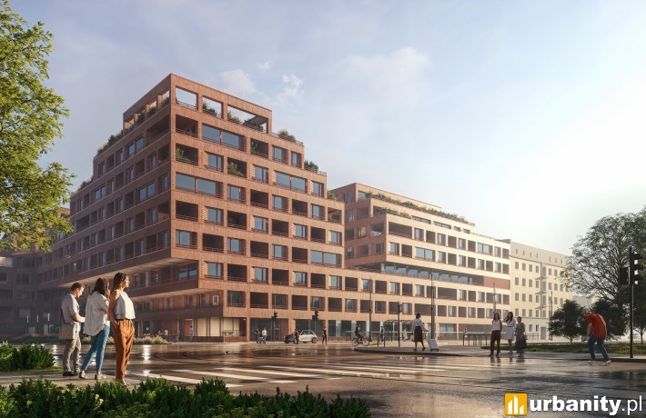 Propozycja zabudowy działki przy Kilińskiego 3A w Łodzi, wiz. Artur Piórek, Design Lab Group