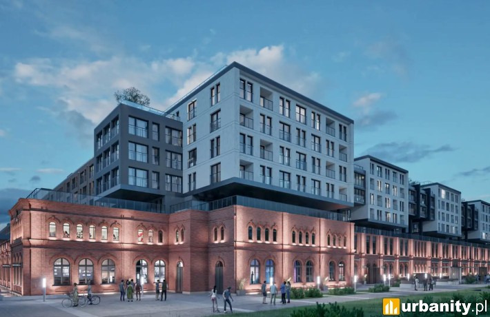 Najnowsza wizualizacja inwestycji Nowa Tkalnia w Łodzi, wiz. materiały inwestora