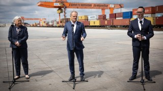 Premier Donald Tusk oraz minister infrastruktury Dariusza Klimczaka, fot. Ministerstwo Infrastruktury