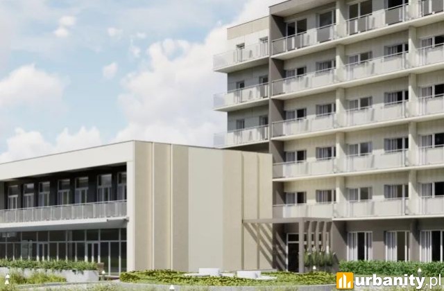 Sanatorium Uzdrowiskowe Modrzew, wizualizacja przebudowy i rozbudowy, wiz. materiały inwestora