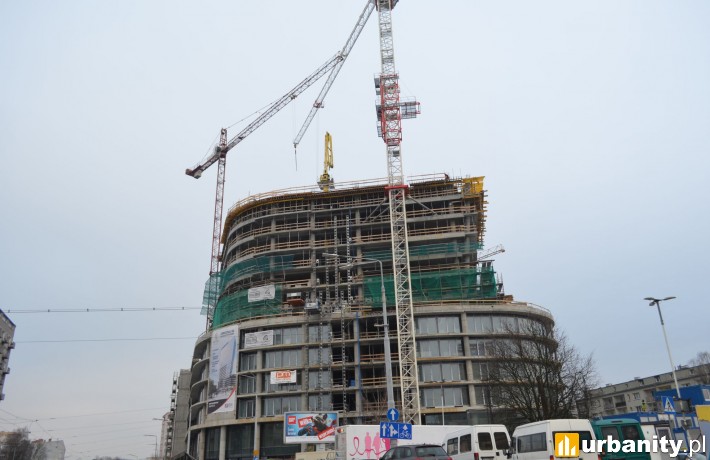 Budowa wieżowca Hanza Tower w Szczecinie
