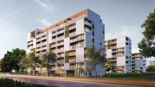 Wiecha na budowie budynków Mokka w Warszawie