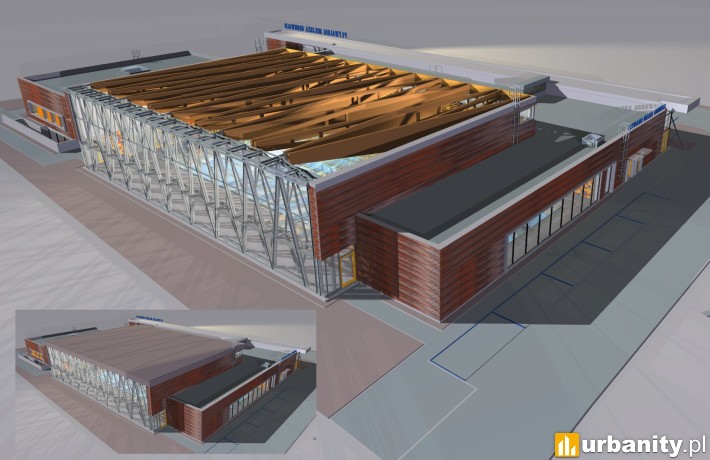 Projekt nowej krytej pływalni przy Taborowej w Poznaniu, wiz. materiały inwestora