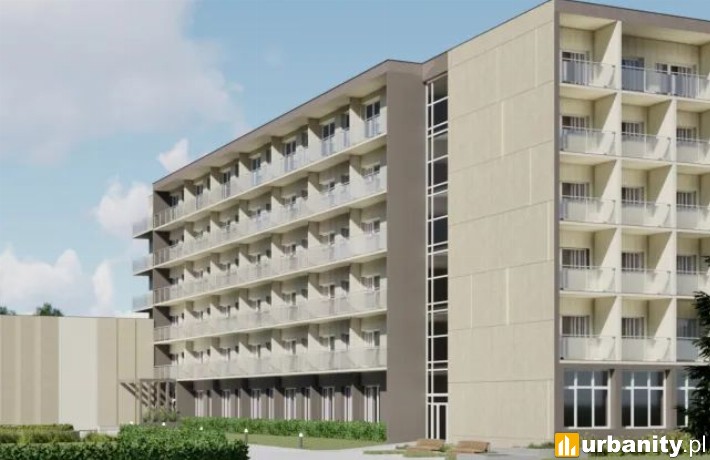 Sanatorium Uzdrowiskowe Modrzew, wizualizacja przebudowy i rozbudowy, wiz. materiały inwestora