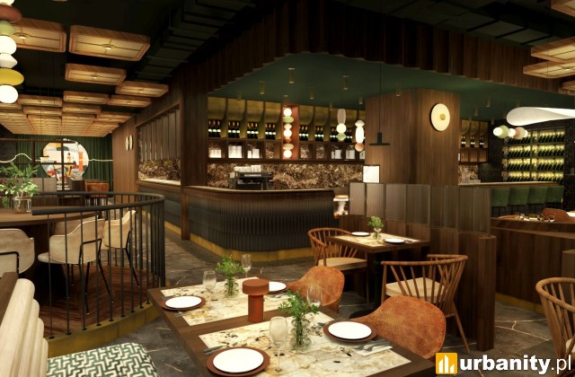 Projekt wnętrza restauracji ODA w Swobodna SPOT, wiz. materiały inwestora