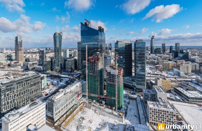 Towarowa Towers, budowa luty 2023 r., fot. Asbud Group