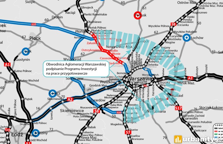 Jest finansowanie dla Obwodnicy Aglomeracji Warszawskiej, wiz. materiały inwestora