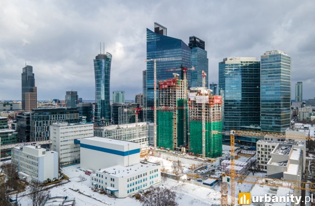 Towarowa Towers, budowa luty 2023 r., fot. Asbud Group