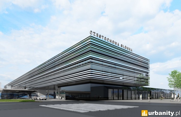 Projekt nowego dworca Częstochowa Główna, wiz. PKP