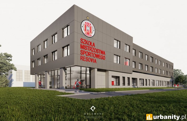 Nowy budynek Szkoły Mistrzostwa Sportowego Resovia,  autor Pracownia Projektowa Architektoniczno-Budowlana Orlewski