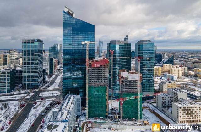 Towarowa Towers, budowa luty 2023 r., fot. Asbud Group