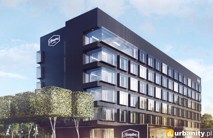 Hotel sieci Hampton by Hilton na terenie Portu Lotniczego Wrocław, wiz. materiały inwestora