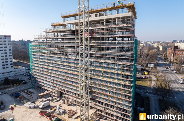 Wiecha na budowie biurowca Swobodna SPOT we Wrocławiu, fot. materiały prasowe