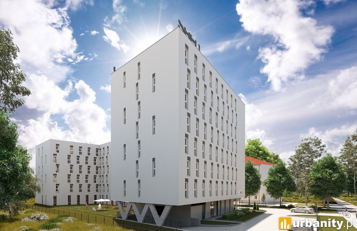 Projekt akademika przy Puławskiej 248 na Mokotowie, wiz. materiały inwestora
