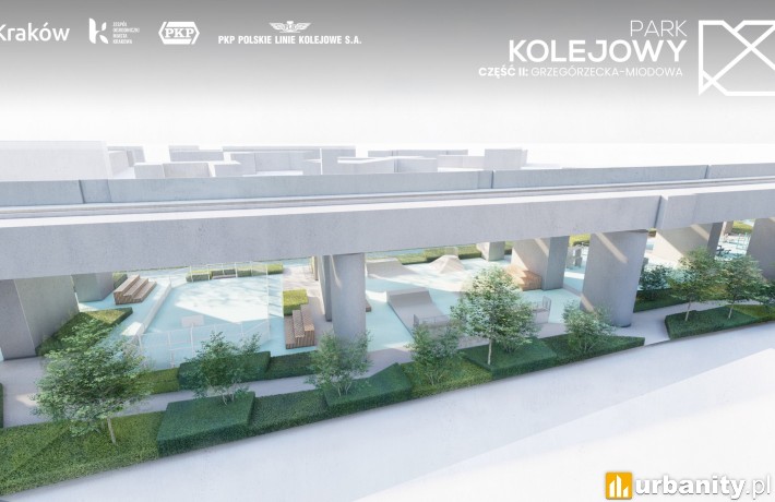 Park Kolejowy na Grzegórzkach - projekt inwestycji, wiz. materiały inwestora