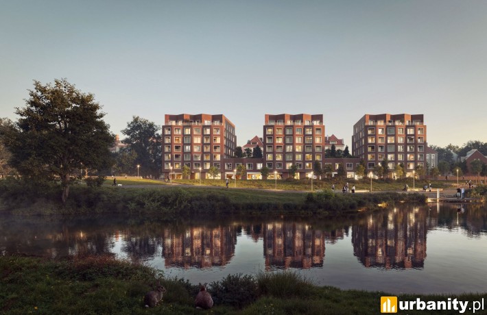 Traugutta nad Oławą - projekt inwestycji we Wrocławiu, wiz. materiały inwestora