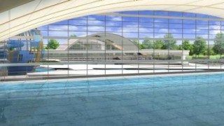 Wiecha na budowie basenu olimpijskiego w Lublinie