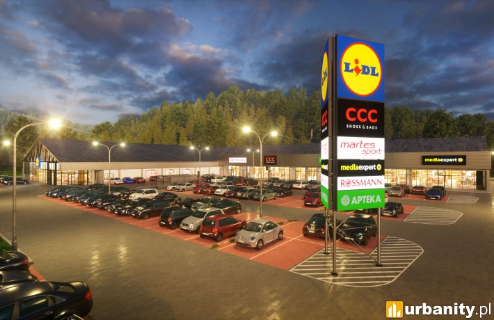 Projekt obiektu handlowego Metro Park w Wiśle