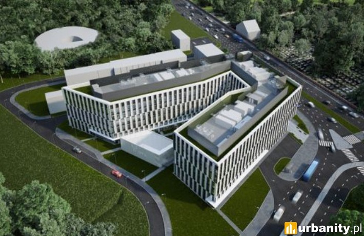 Wizualizacja biurowca AFI Park w Krakowie