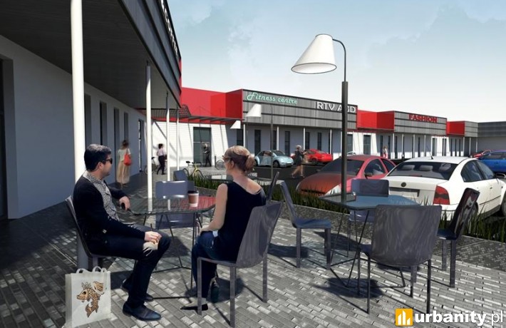 Projekt niewielkiego parku handlowego Przywidzka w Gdańsku