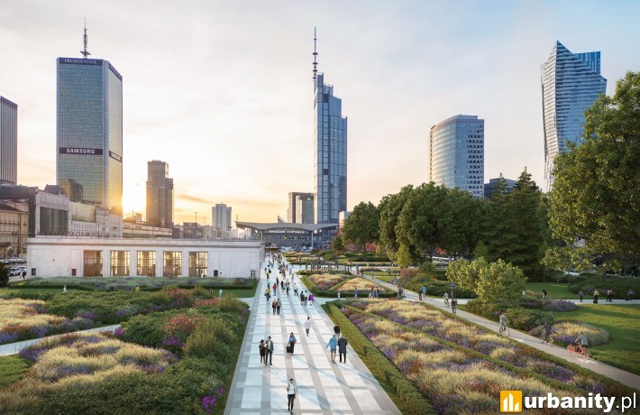 Projekt przebudowy Alei Centralnej w Warszawie, wiz. ZDM Warszawa