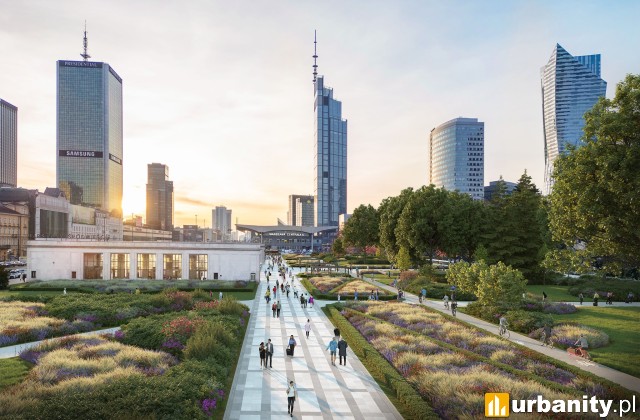 Projekt przebudowy Alei Centralnej w Warszawie, wiz. ZDM Warszawa