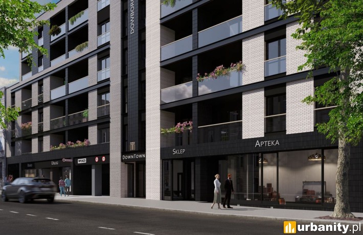 Projekt inwestycji DownTown w centrum Łodzi, wiz. materiały dewelopera