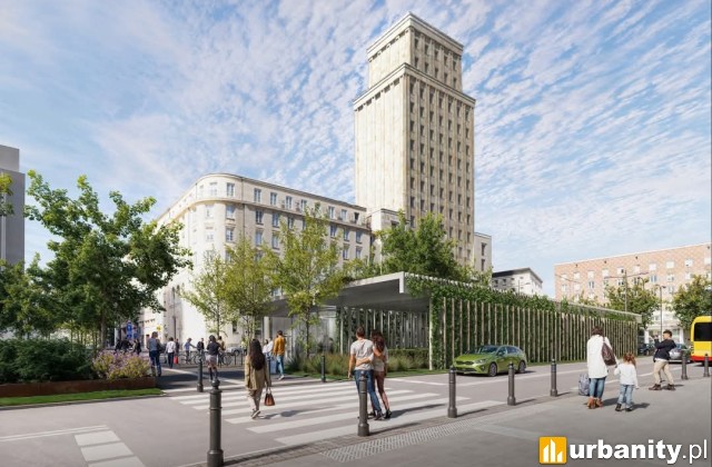 Plac Powstańców Warszawy, projekt przebudowy, wiz. LAP studio