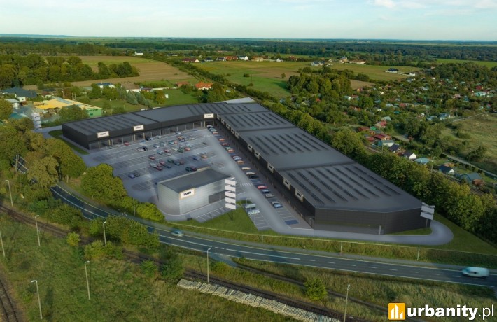 Prime Park Kostrzyn nad Odrą, wizualizacja parku handlowego, wiz. materiały inwestora