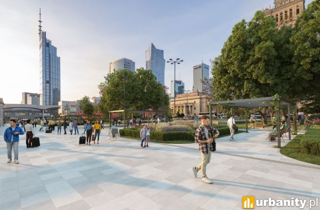 Projekt przebudowy Alei Centralnej w Warszawie, wiz. ZDM Warszawa