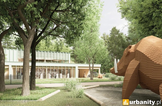 Nowy budynek Biblioteki Publicznej w Wesołej, wiz. XYZStudio
