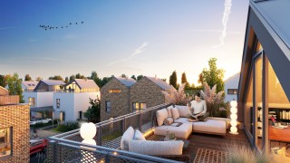 Projekt osiedla Willa przy Lesie pod Warszawą, wiz. materiały dewelopera