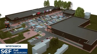 Wizualizacja parku handlowego w Żaganiu, wiz. materiały inwestora
