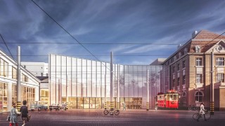 Muzeum Techniki i Komunikacji w Szczecinie z przeszklonym łącznikiem