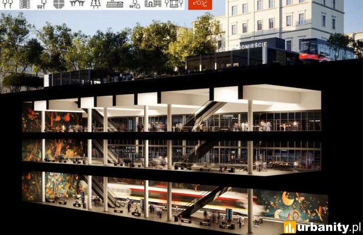 Projekt stacji Łódź Śródmieście, wiz. materiały inwestora