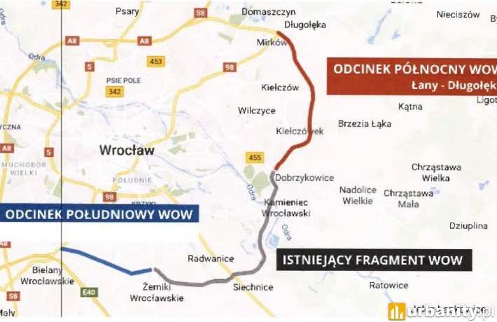 Brakujący fragment Wschodniej Obwodnicy Wrocławia, wiz. materiały inwestora