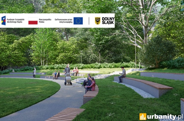 Część Parku Szczytnickiego przejdzie renowację, projekt inwestycji, wiz. materiały inwestora