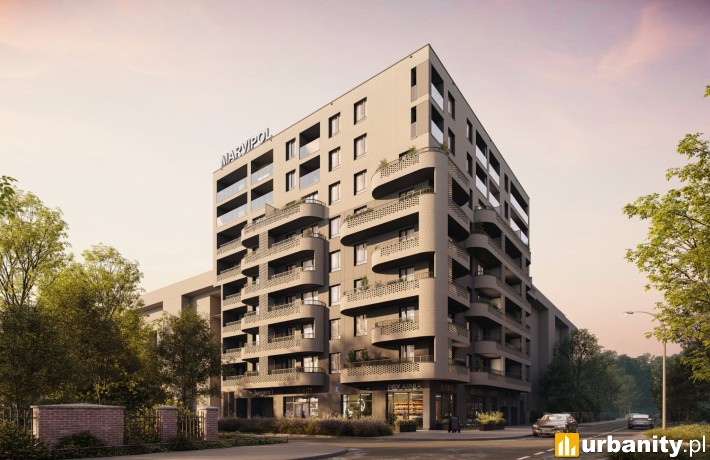 Projekt pod nazwą Sengera 1 na Ursynowie, wizualizacja, wiz. Marvipol