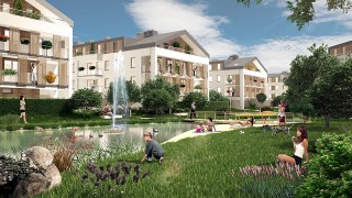 Zawisła wiecha na osiedlu Nowe Zamienie