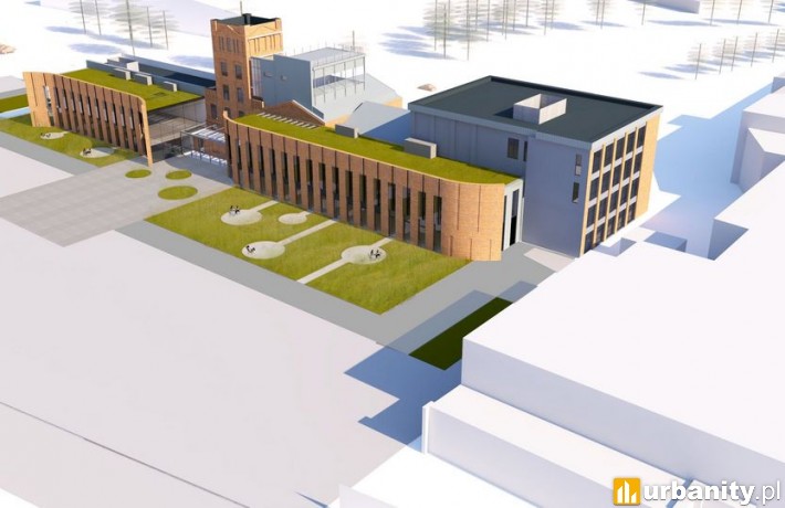 Inwestycja pod nazwą Re_connect powstaje na terenie ŁSSE, wiz.  Projekt Domagało Wnuk Architekci